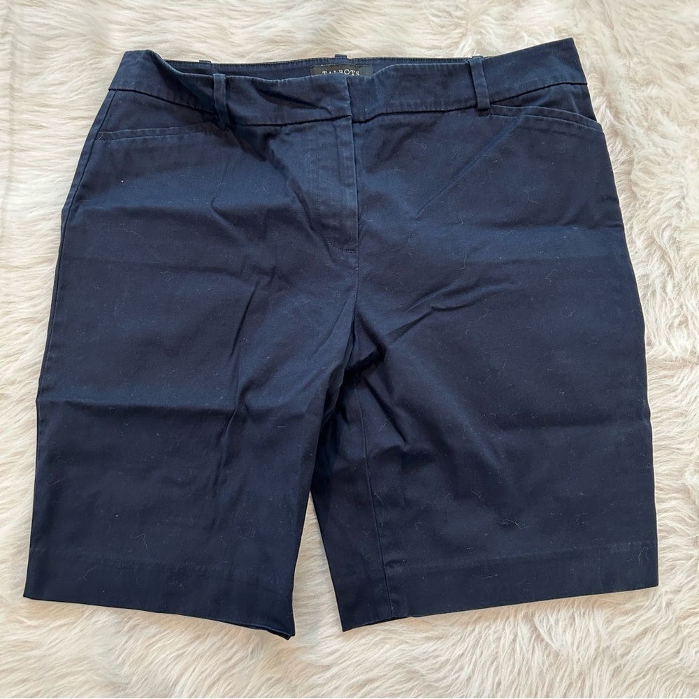 Talbots Blue Bermuda Shorts Tailored Cotton Blend